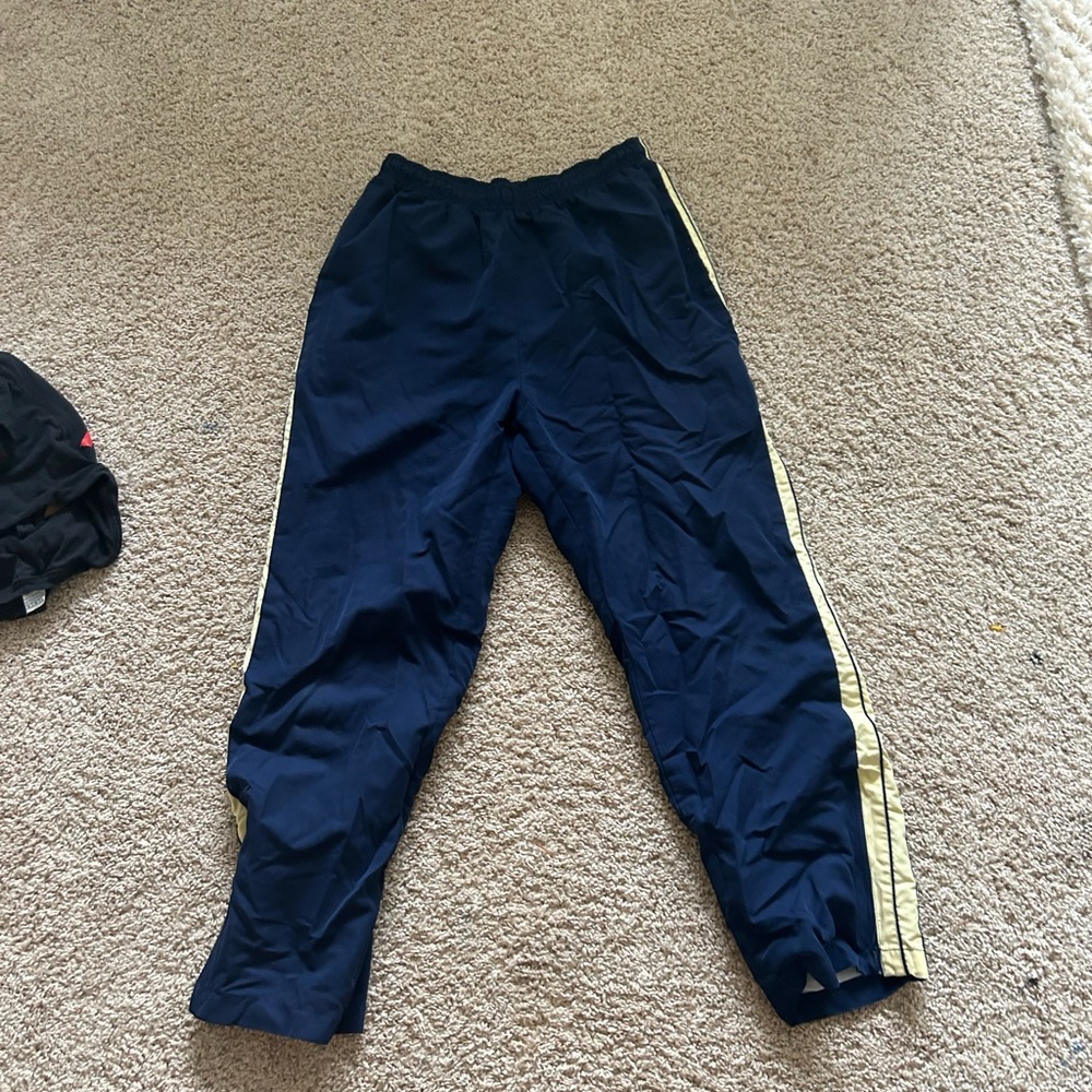 Navy Blue and Cream Track Pants